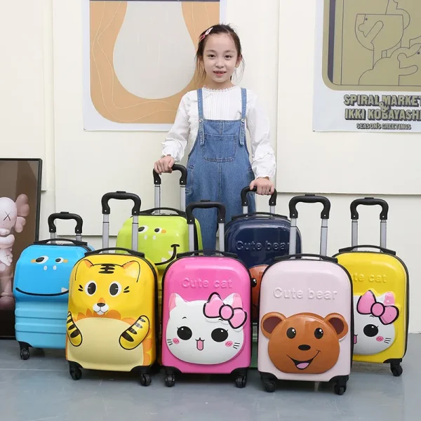 18 Inch Cute Animal 3D Student Travel Luggage ABS Spinner Cartoon Children's Trolley Case Wheel Suitcase