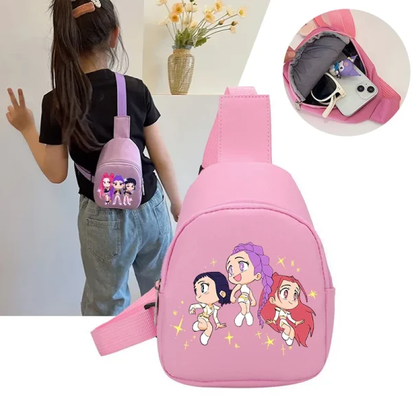 KPop Demon Hunters Kid Cartoon Shoulder Bag Crossbody Bag Fashion Waist Bag For Girls Gift Storage Pouch Coin Purse Travel Bag
