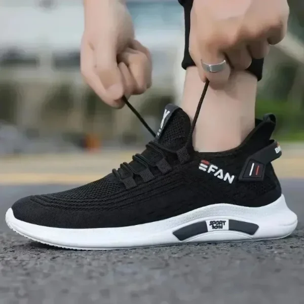 A Spring White Casual Shoes Breathable Non-slip Walking Sneakers Men Shoes Outdoor Comfortable Fashion Lace Up Running Shoes